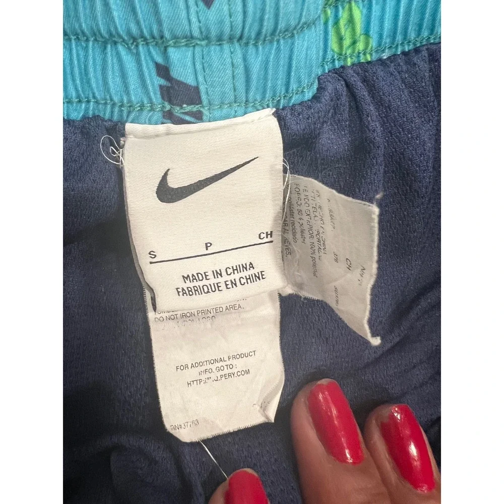 Nike Hollister Swim Trunks Bundle Mens Sz S Blue Floral Logo Board Shorts 2 Pack